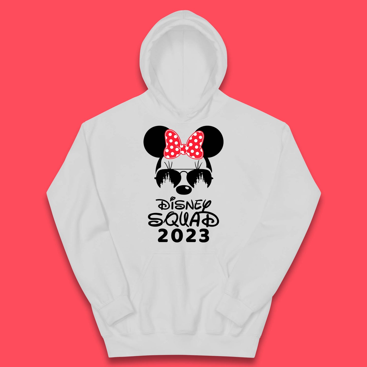 Disney Squad 2023 Mickey Mouse Minnie Mouse Cartoon Magic Kingdom Disney Castle Disneyland Trip Kids Hoodie