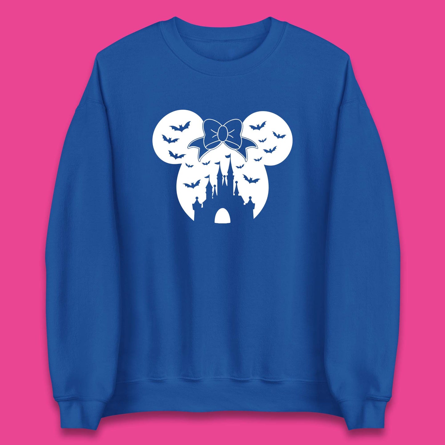 Disney Halloween Mickey Mouse Minnie Mouse Disney Castle Halloween Flying Bats Unisex Sweatshirt