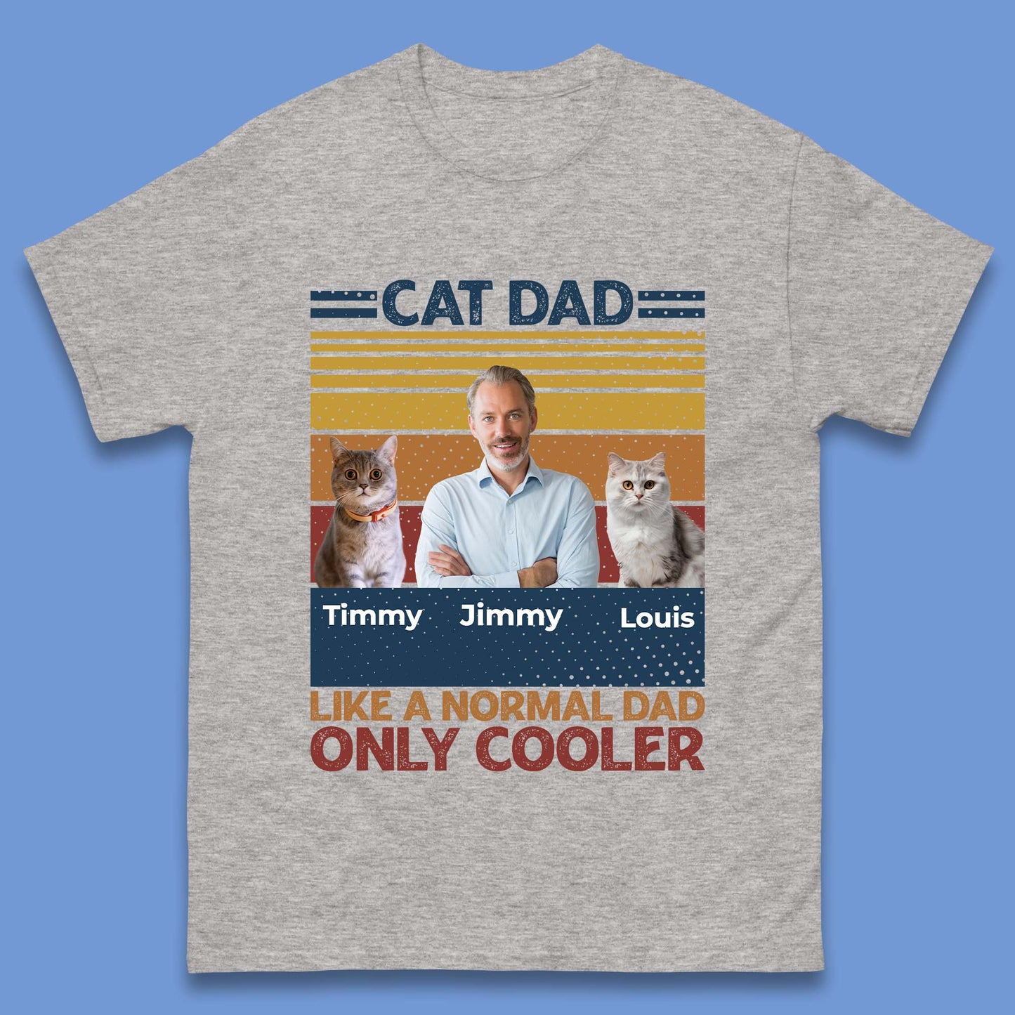 Personalised Cat Dad Like A Normal Dad Mens T-Shirt