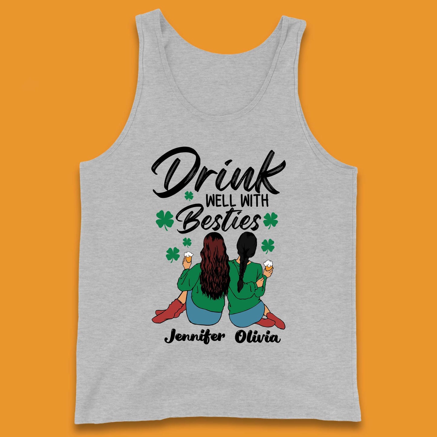 Personalised Drink Well With Besties Tank Top