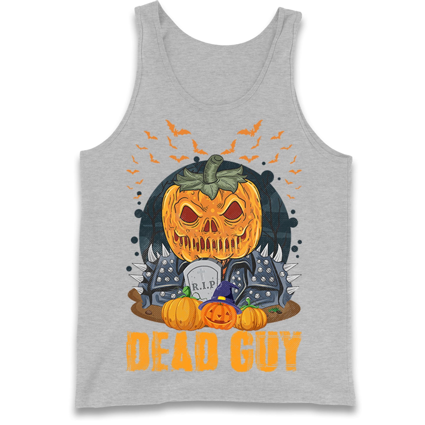 Scary Pumpkin Dead Guy Tank Top