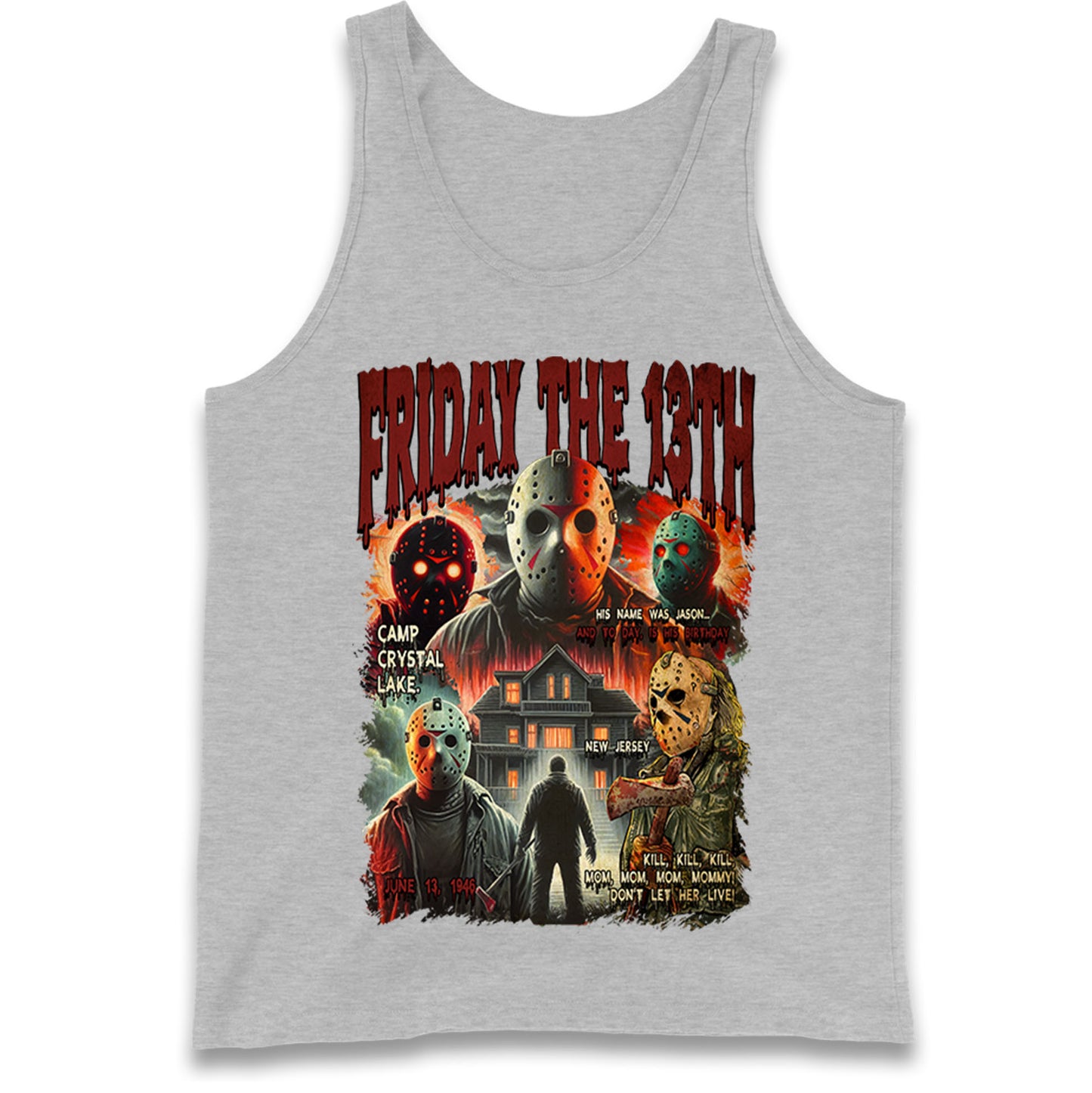 Jason voorhees Friday The 13th horror Halloween Bootleg Tank Top