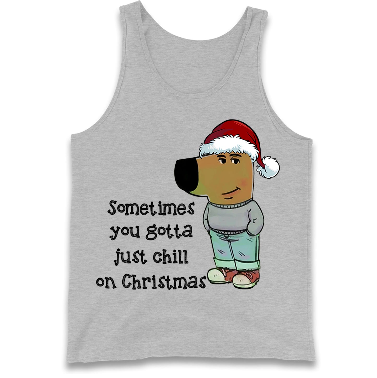 christmas chill guy tank top