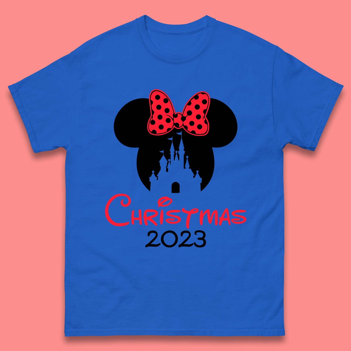 Christmas 2023 Mickey Mouse Minnie Mouse Magic Castle Holiday Xmas Disneyland Trip Mens Tee Top