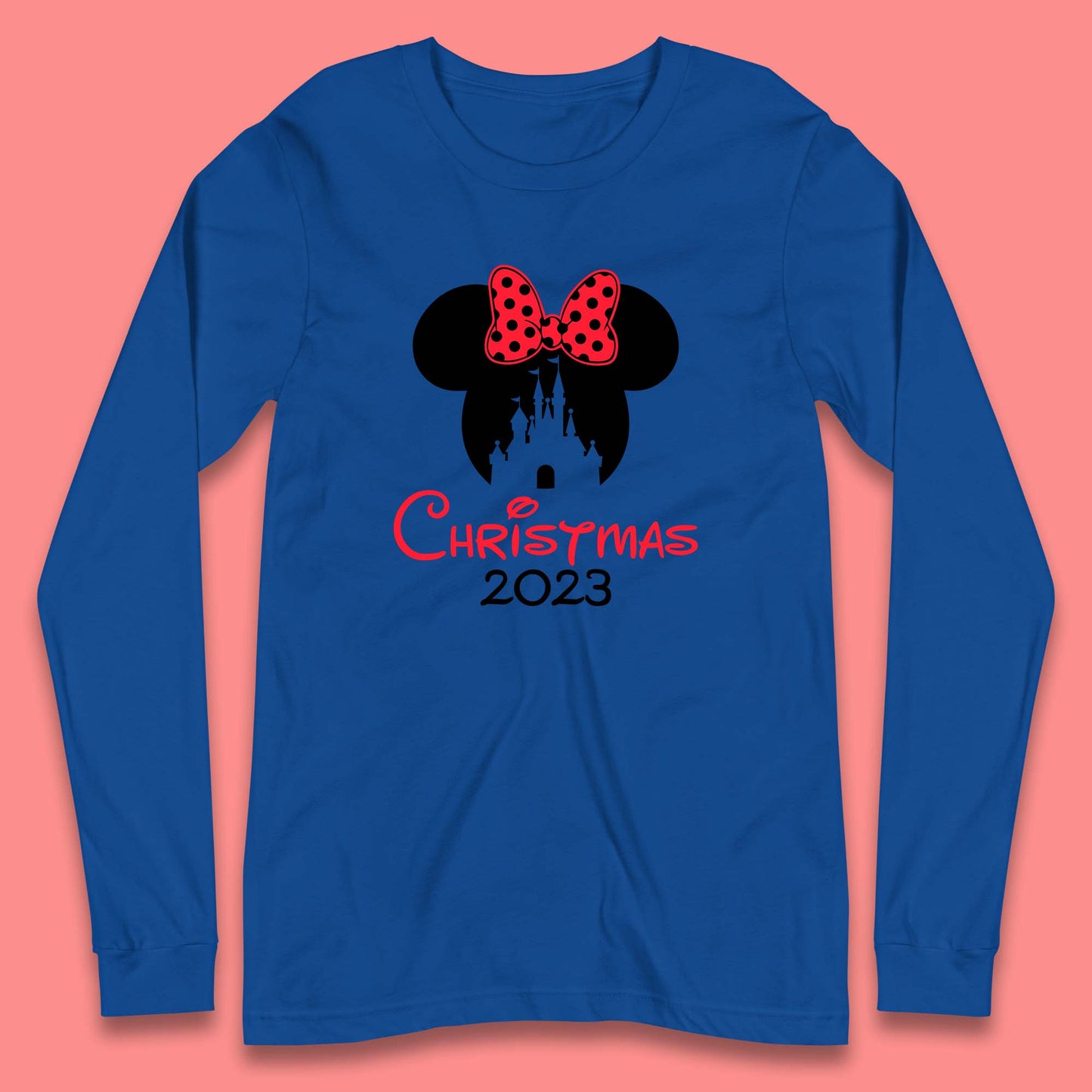 Christmas 2023 Mickey Mouse Minnie Mouse Magic Castle Holiday Xmas Disneyland Trip Long Sleeve T Shirt
