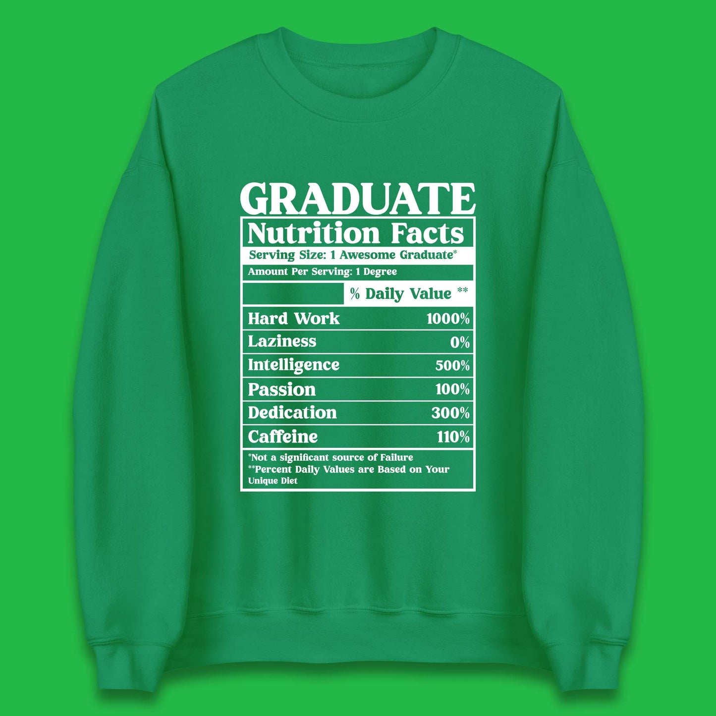 Graduate Nutrition Facts Unisex Sweatshirt