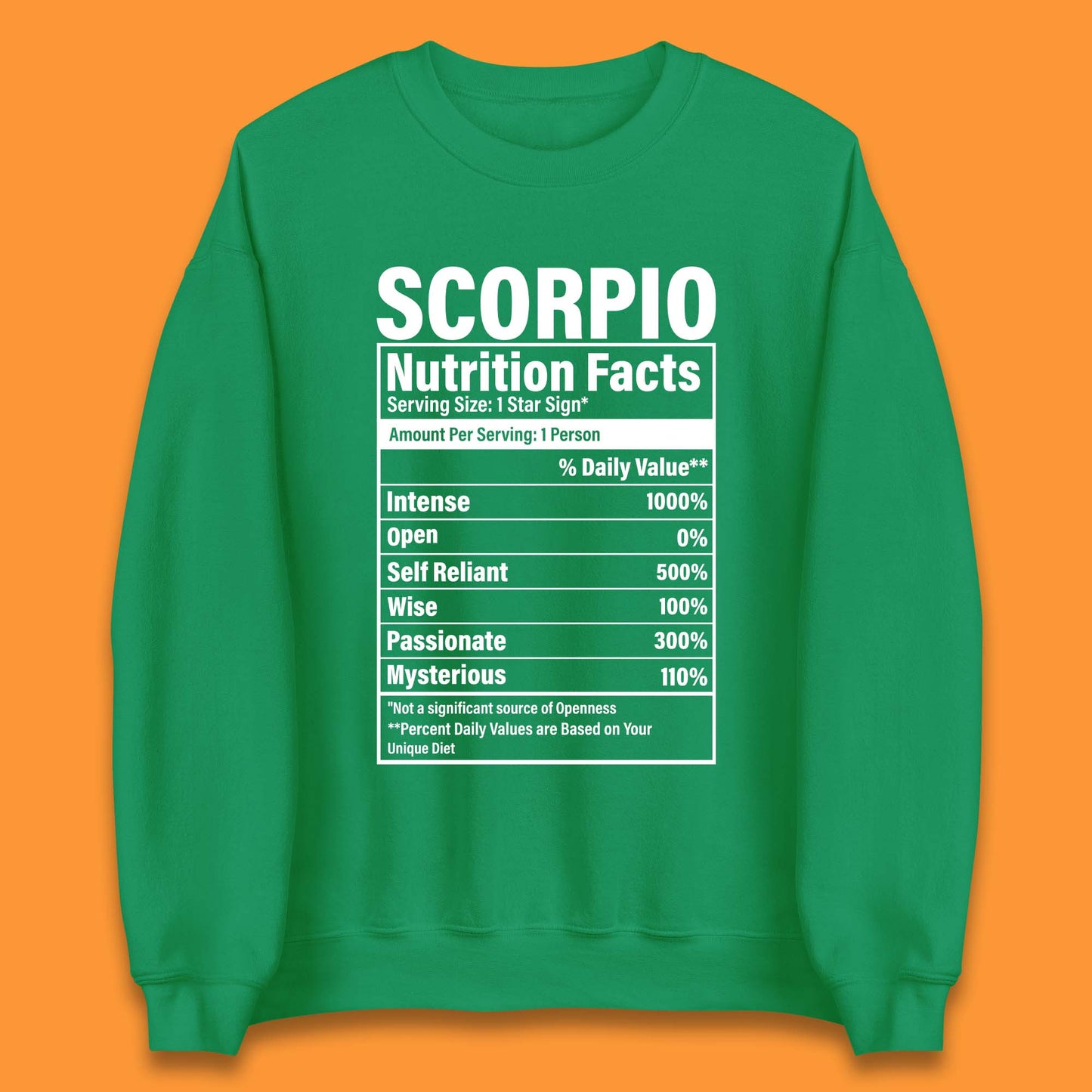 Scorpio Nutrition Facts Unisex Sweatshirt