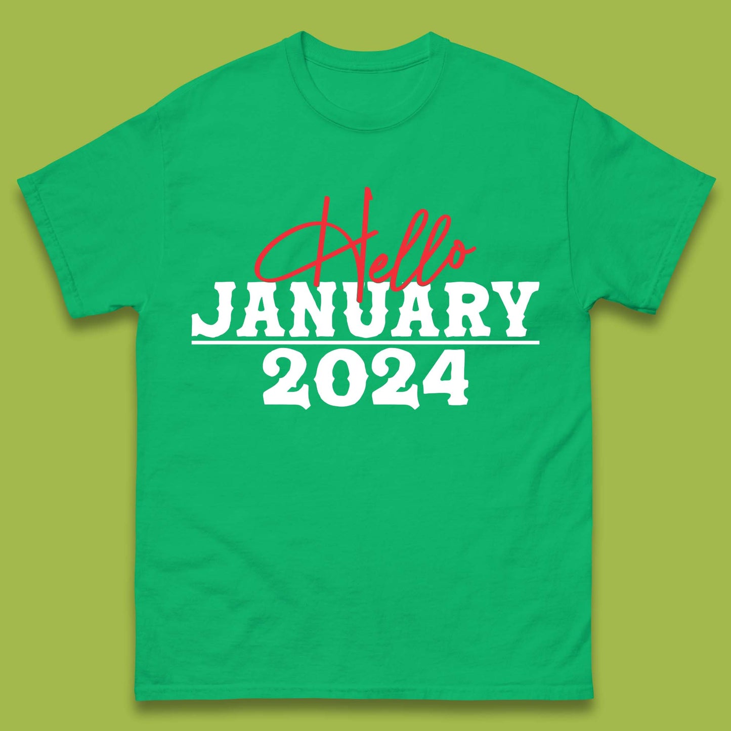 Hello January 2024 Mens T-Shirt