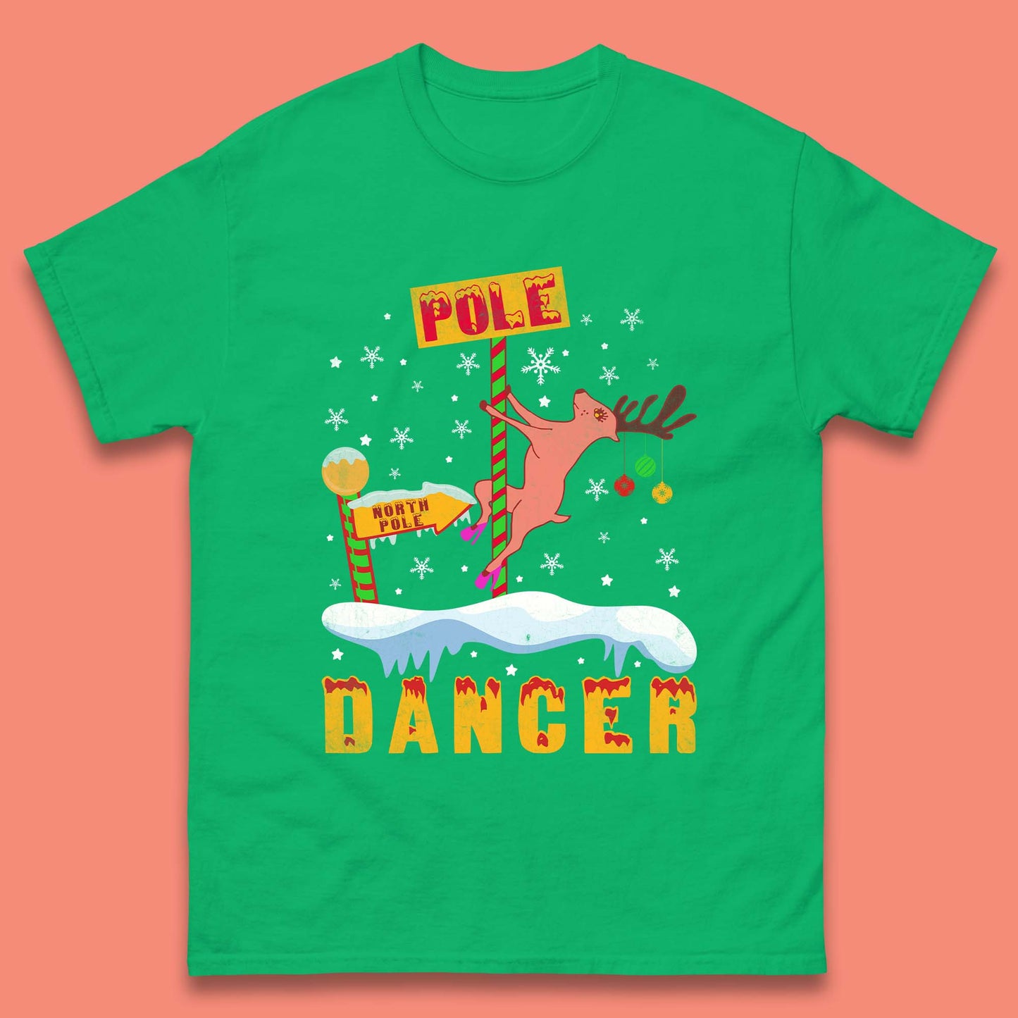 North Pole Dancer Christmas Mens T-Shirt