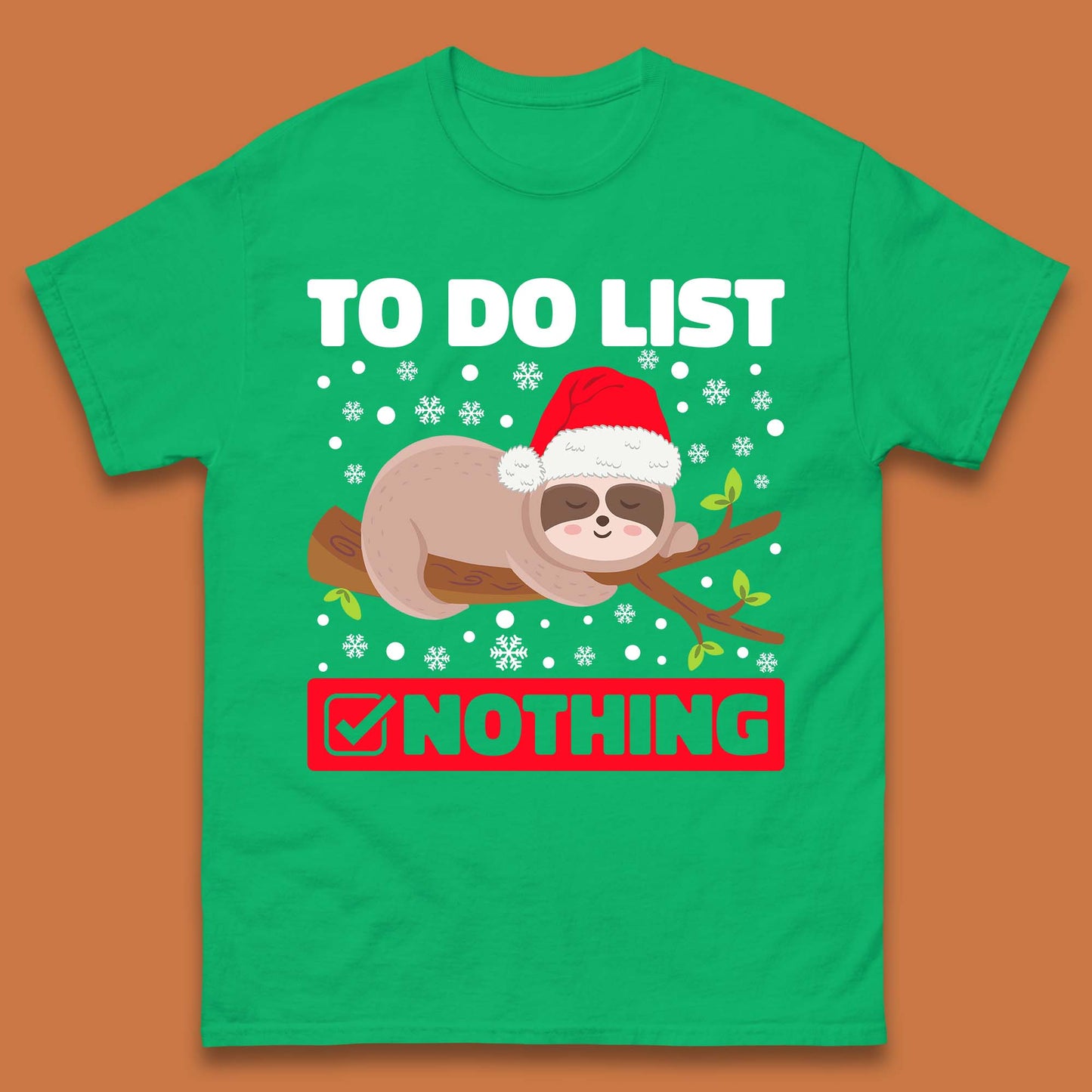Lazy Sloth To Do List Christmas Mens T-Shirt
