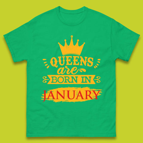 Queens Are Born In January Mens T-Shirt