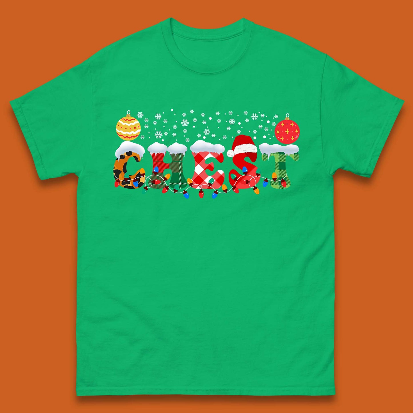 chest and nuts christmas snow winter t shirt