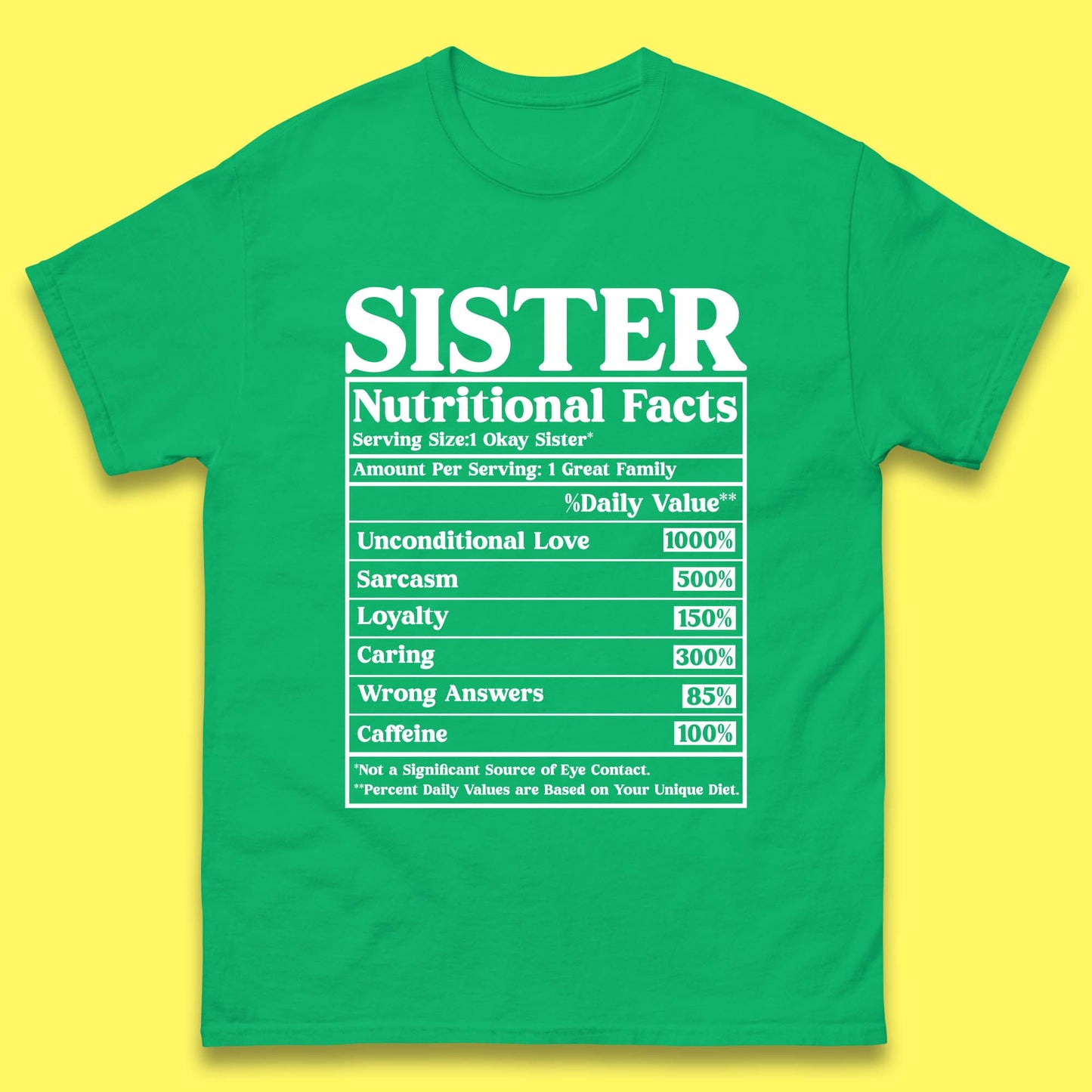 Sister Nutrition Facts Mens T-Shirt