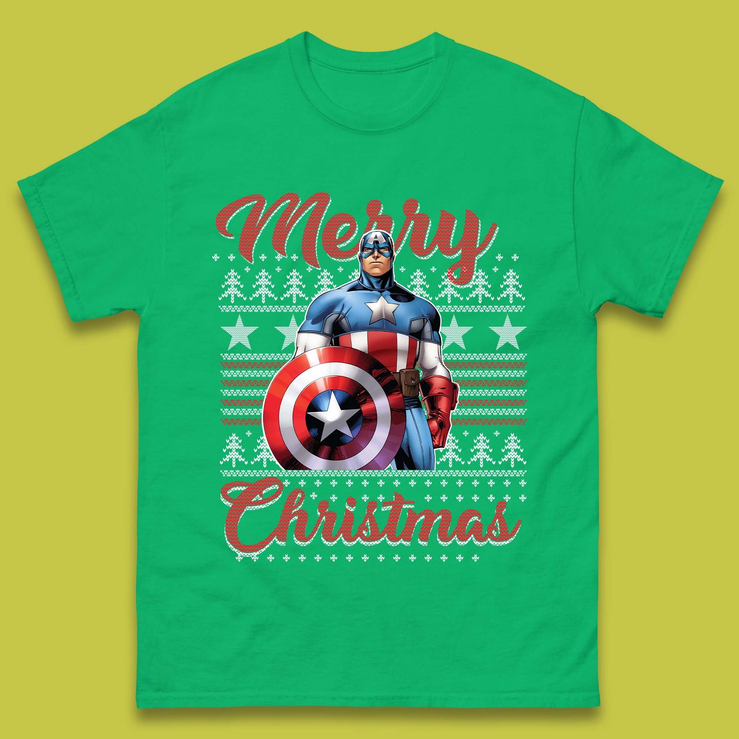 Captain America Christmas Mens T-Shirt