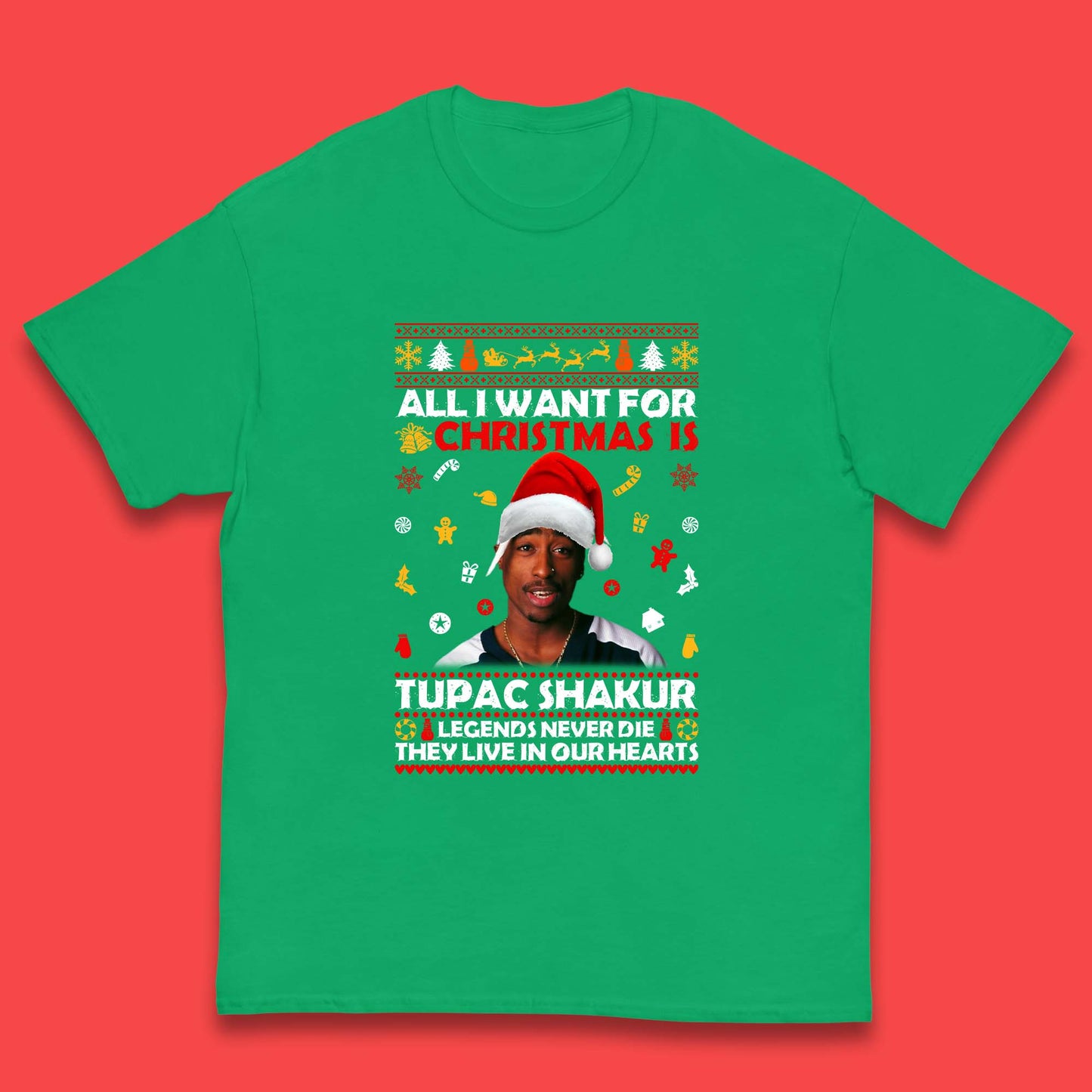 Tupac Shakur Christmas Kids T-Shirt