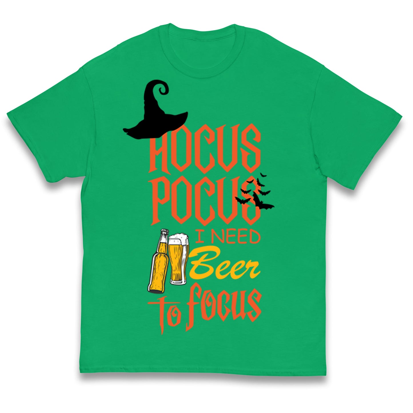 Hocus Pocus I Need Beer To Focus Halloween T Shirt