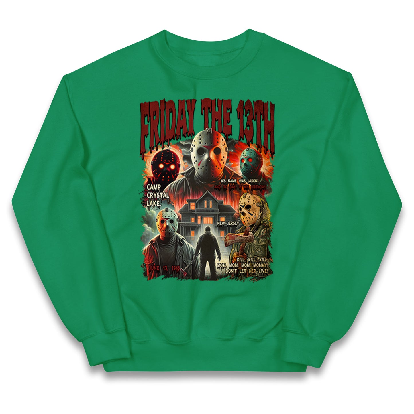 Jason voorhees Friday The 13th horror Halloween Bootleg Kids Jumper
