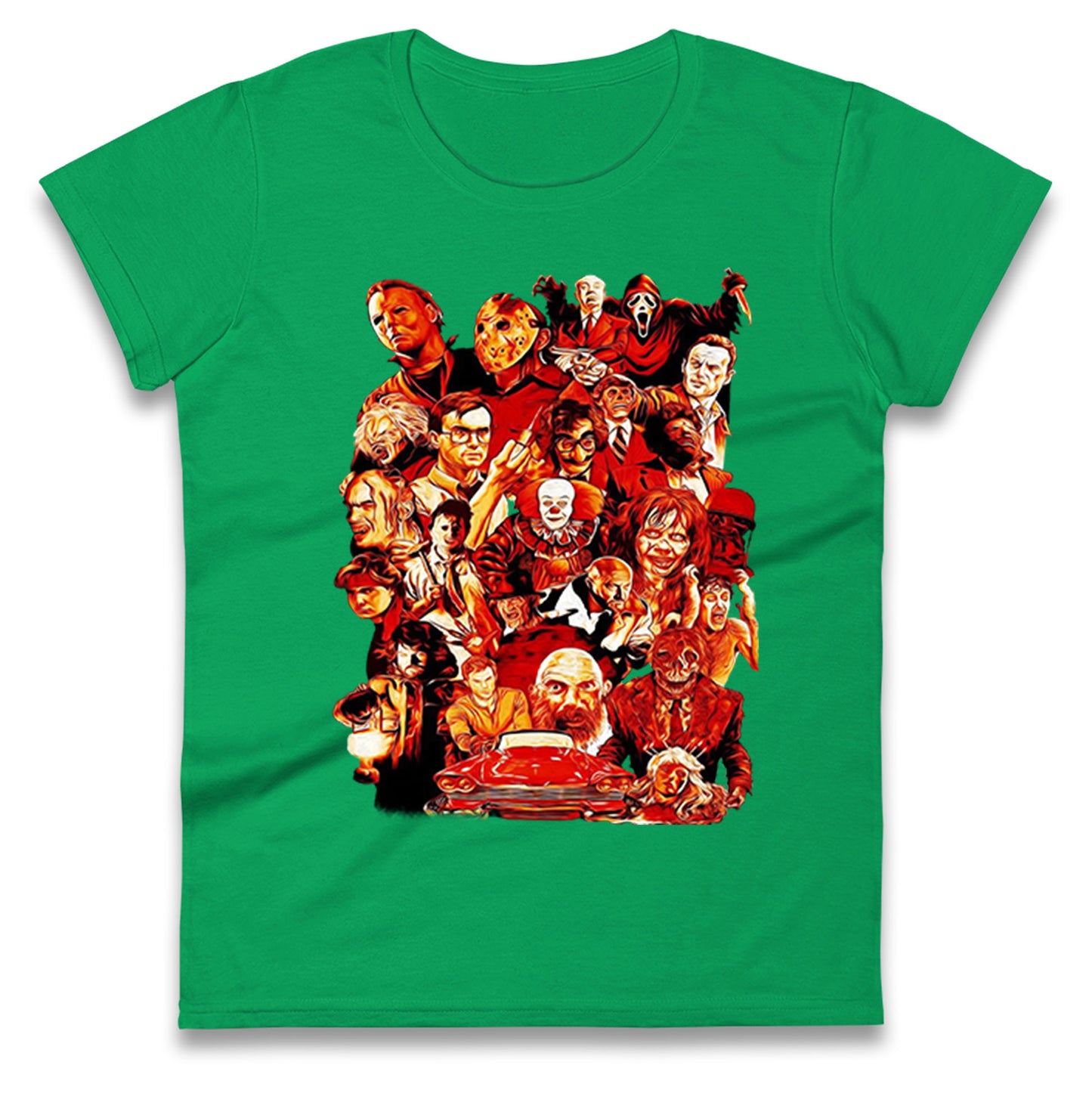 Horror Characters Halloween Womens t shirts