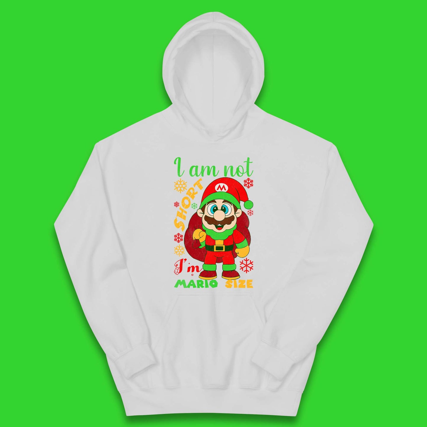 Luigi Size Mario Size Christmas Kids Hoodie