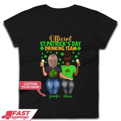 Personalised St. Patrick's Day Drinking Team Womens T-Shirt