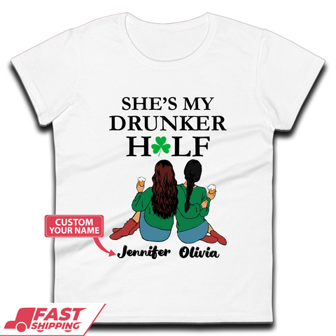Personalised She's My Drunker Half Womens T-Shirt