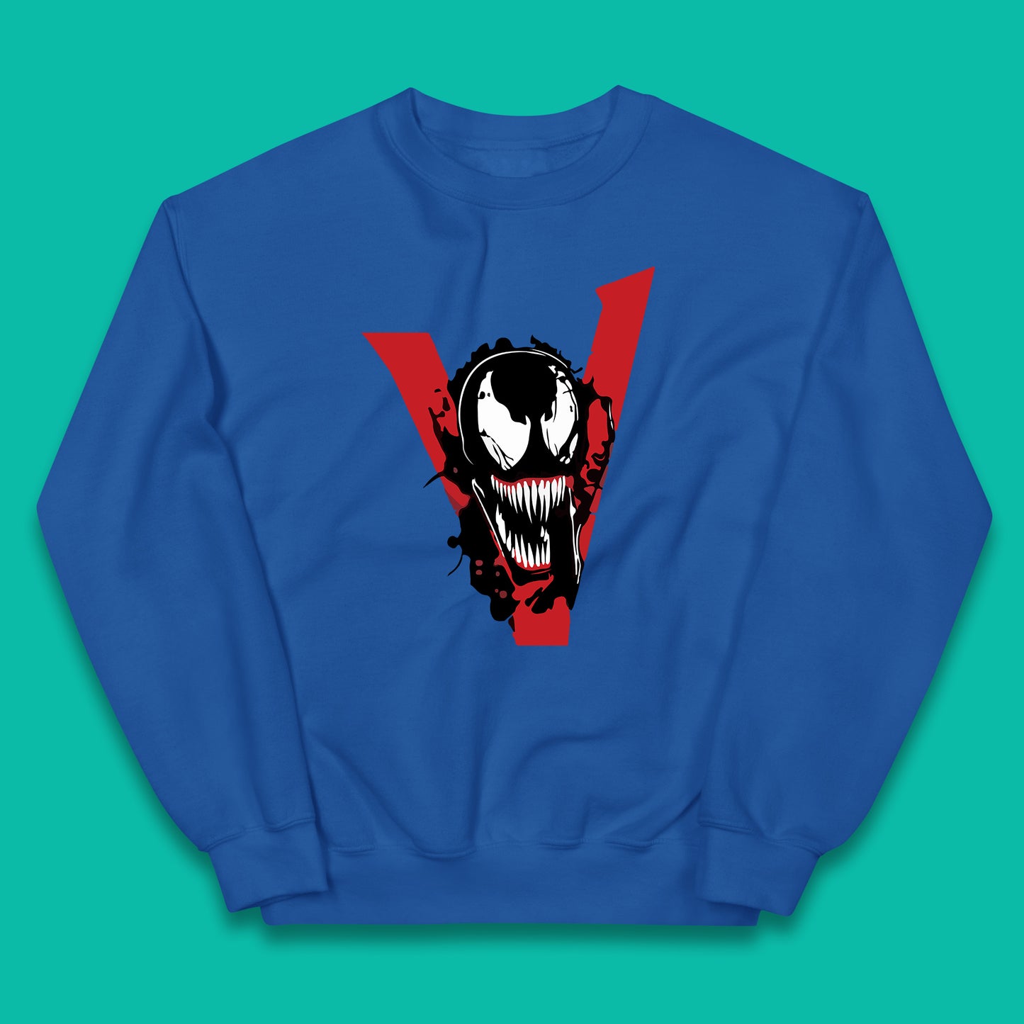Marvel Venom Face Side View Tongue Out Marvel Avengers Superheros Movie Character Kids Jumper
