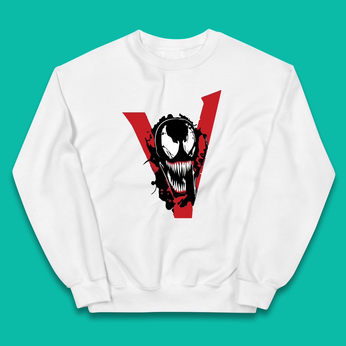 Marvel Venom Face Side View Tongue Out Marvel Avengers Superheros Movie Character Kids Jumper