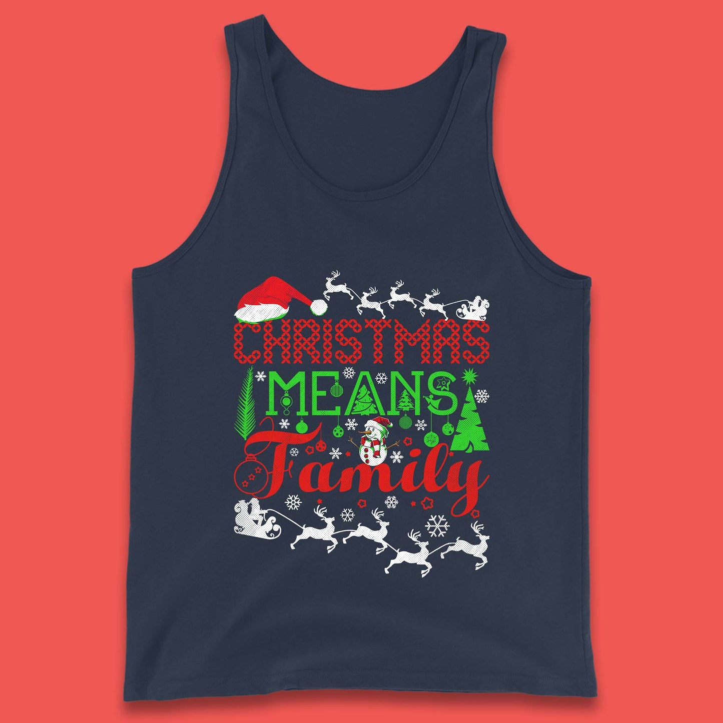 christmas means family tank top