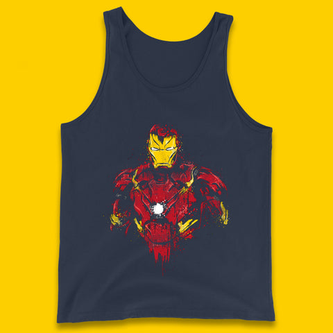 Marvel Avengers Iron Man Distressed Portrait Superhero Comic Book Character Iron-Man Marvel Comics Tank Top