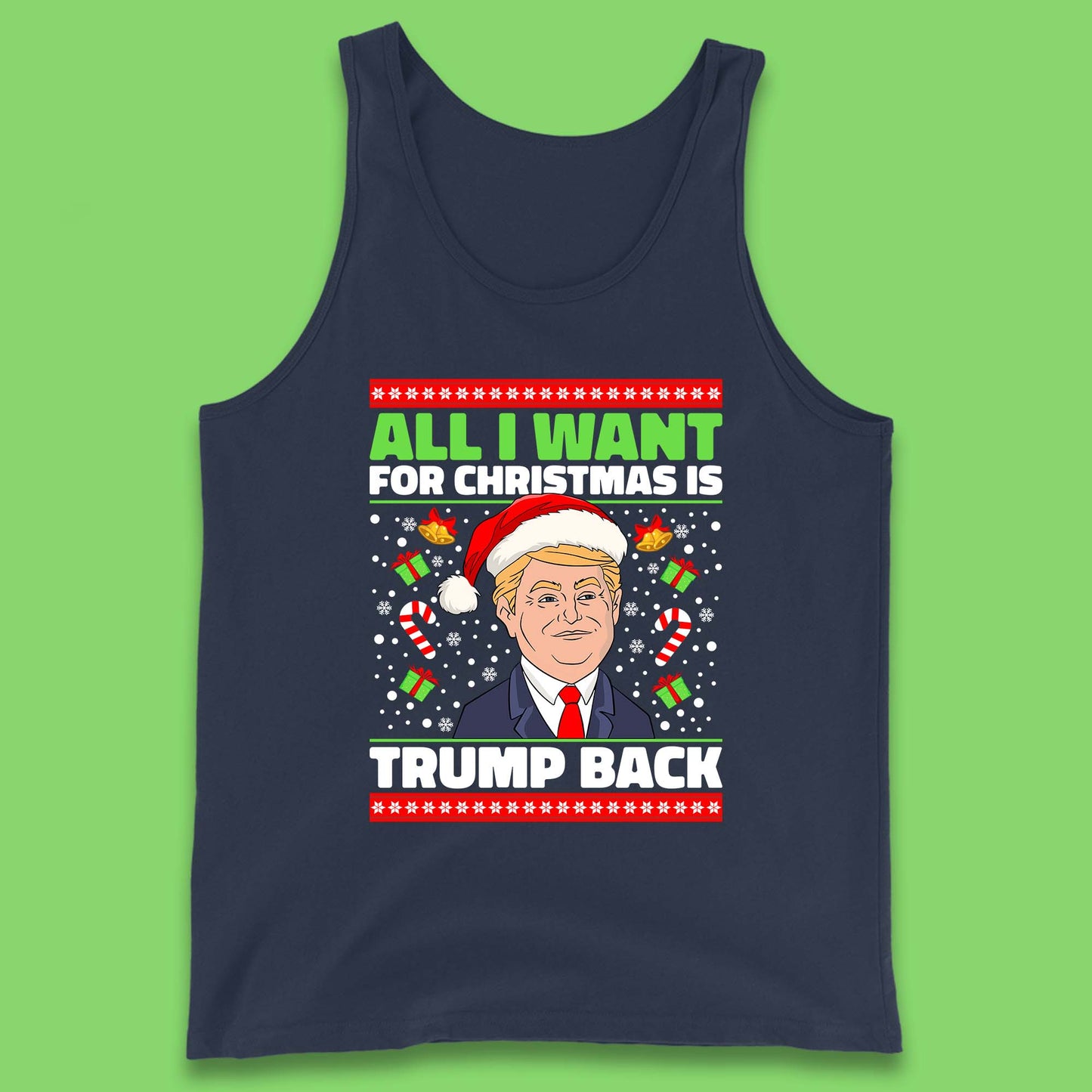 Trump Back Christmas Tank Top