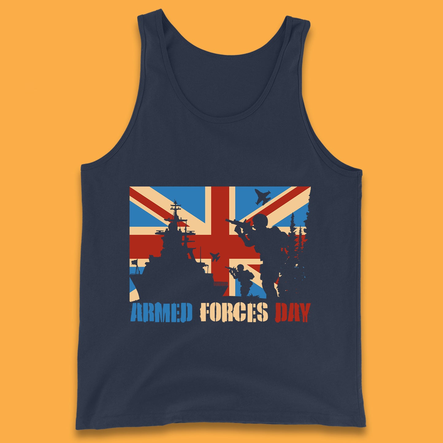 UK Flag British Armed Forces Day WWI Remembrance Day British Veterans Day Tank Top