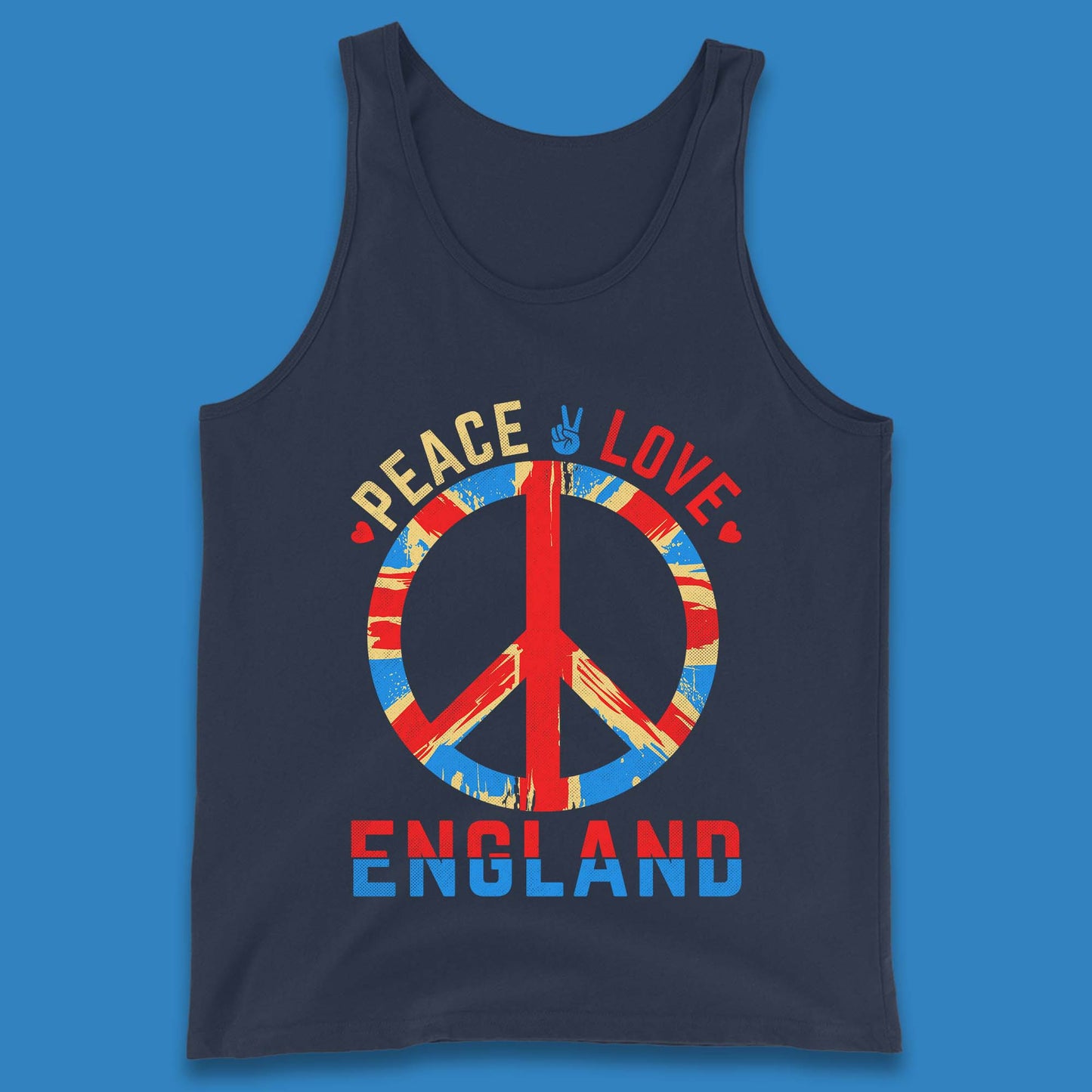 Peace Love England Peace Sign United Kingdom British England Vacation Trip Tank Top