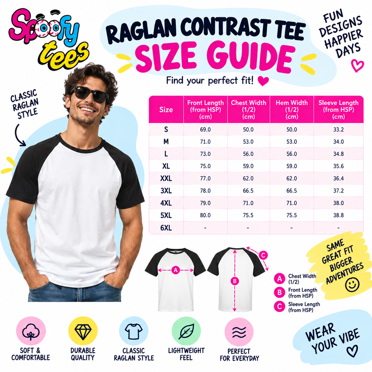 Balls Deep in Christmas Spirit Christmas Raglan T-Shirt Size Guide