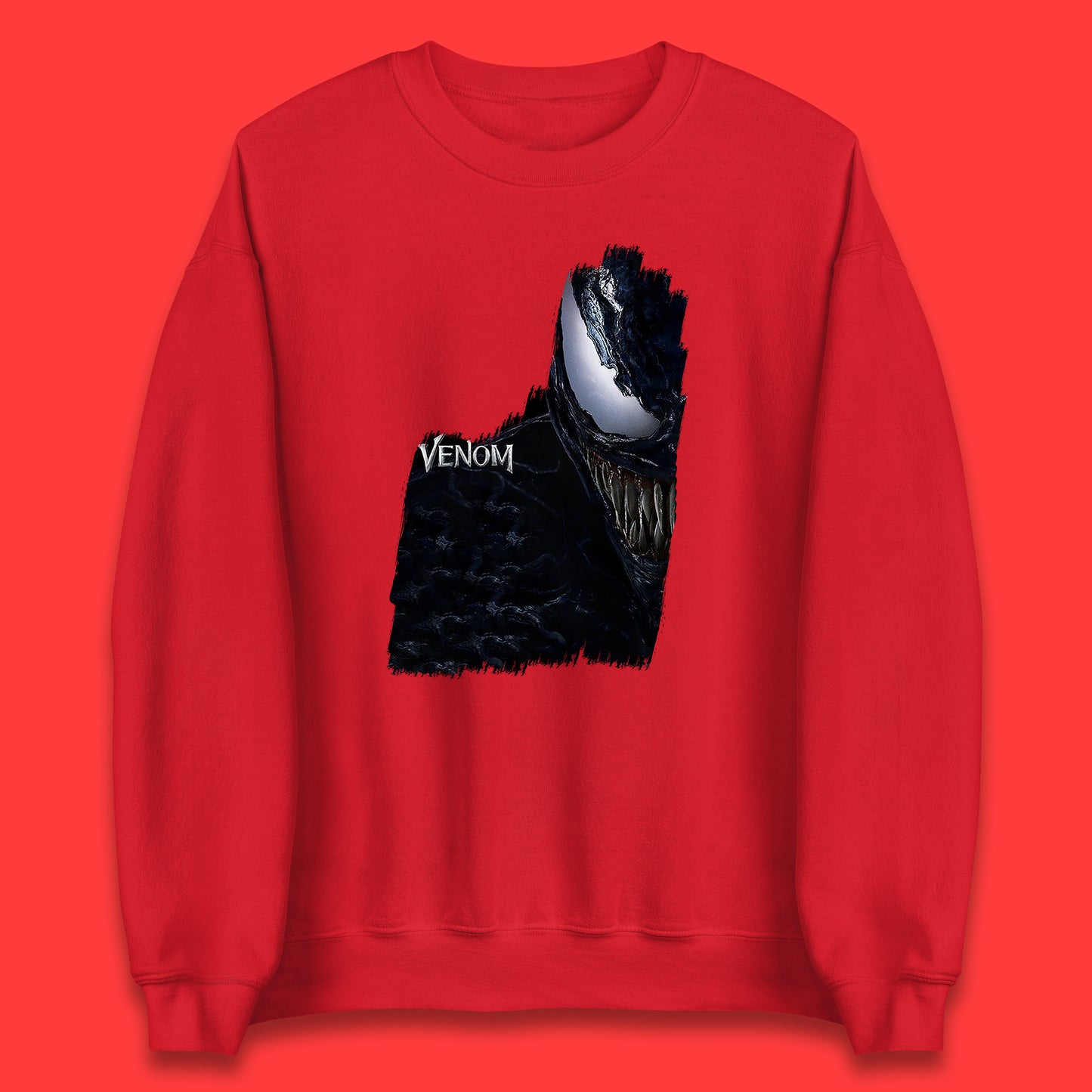 Angry Venom Amoled Half Face And Body Logo Marvel Avengers Superheros Movie Character Unisex Sweatshirt
