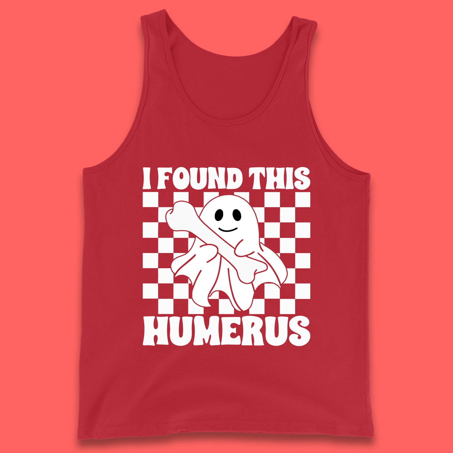 I Found This Humerus Halloween Bone Joke Funny Ghost Halloween Costume Tank Top