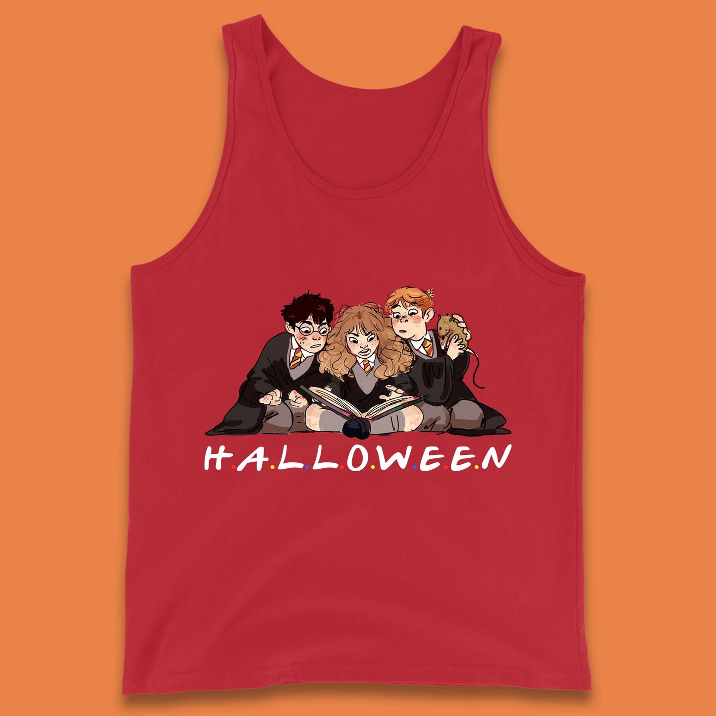 Halloween Harry Potter Series Character Harry, Ron and Hermione Friends Movie Spoof Fantasy Novels Film Tank Top