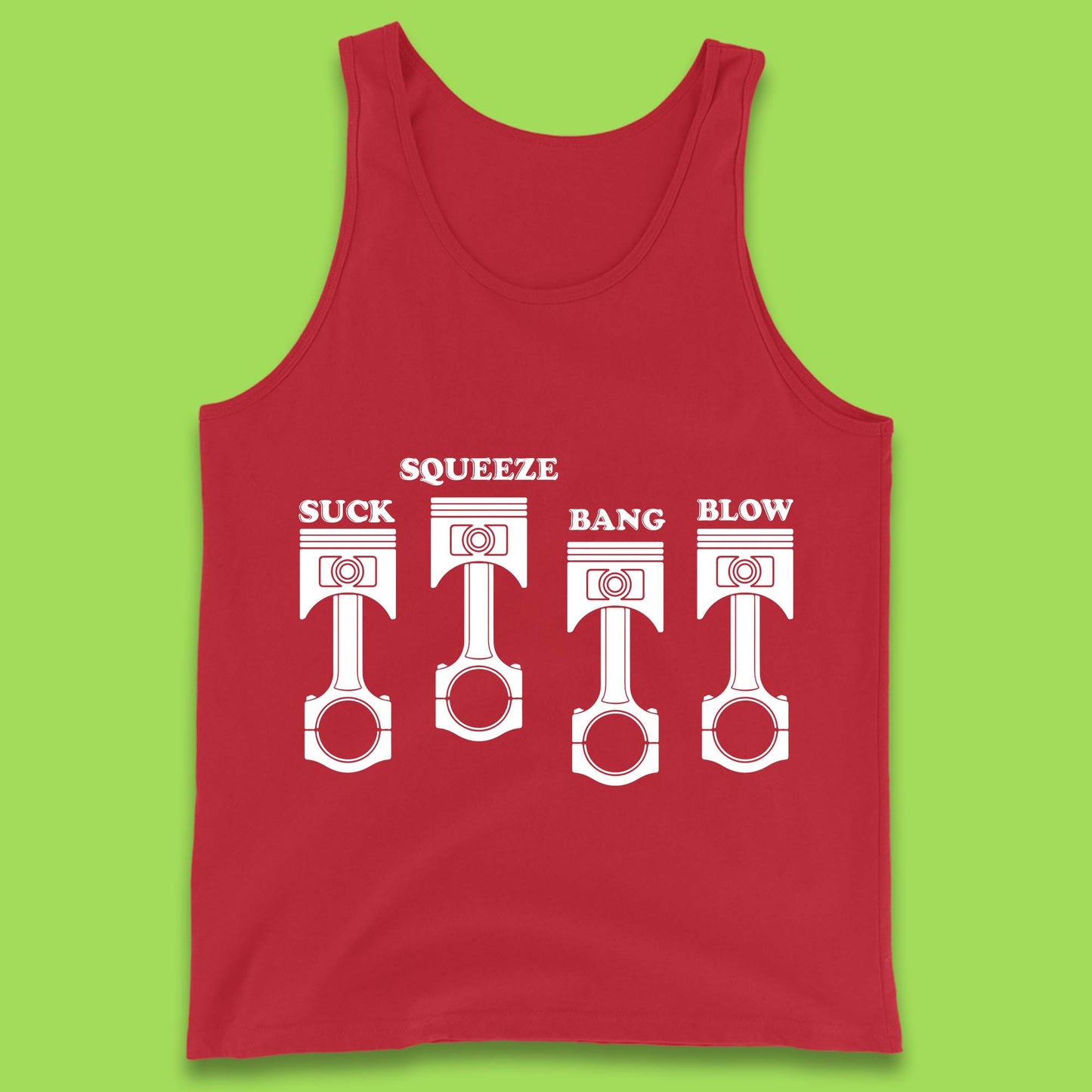 Suck Squeeze Band Blow Funny Car Lovers Joke Racers Riders Drifting Race Tank Top