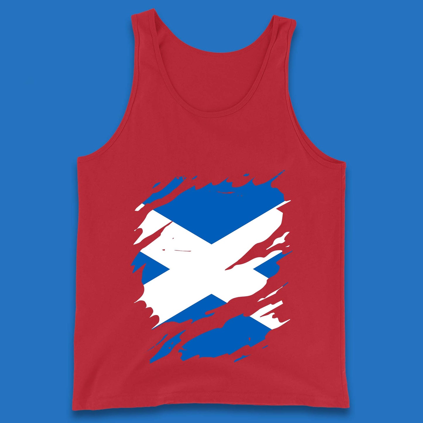 Distressed Scotland Flag Scottish Heritage Ancestry Scot Pride Scottish Flag Tank Top