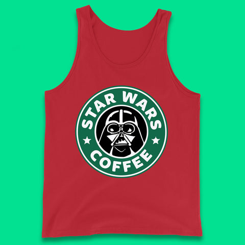 Sci-fi Action Adventure Movie Character Darth Vader Star Wars Coffee Starbucks Coffee Spoof Star Wars 46th Anniversary Tank Top