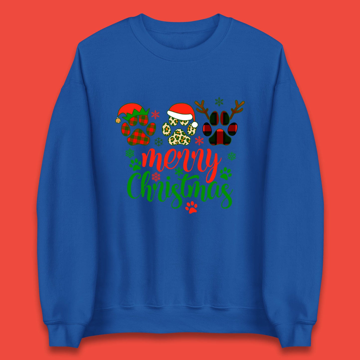 dog & cat paws christmas sweatshirt
