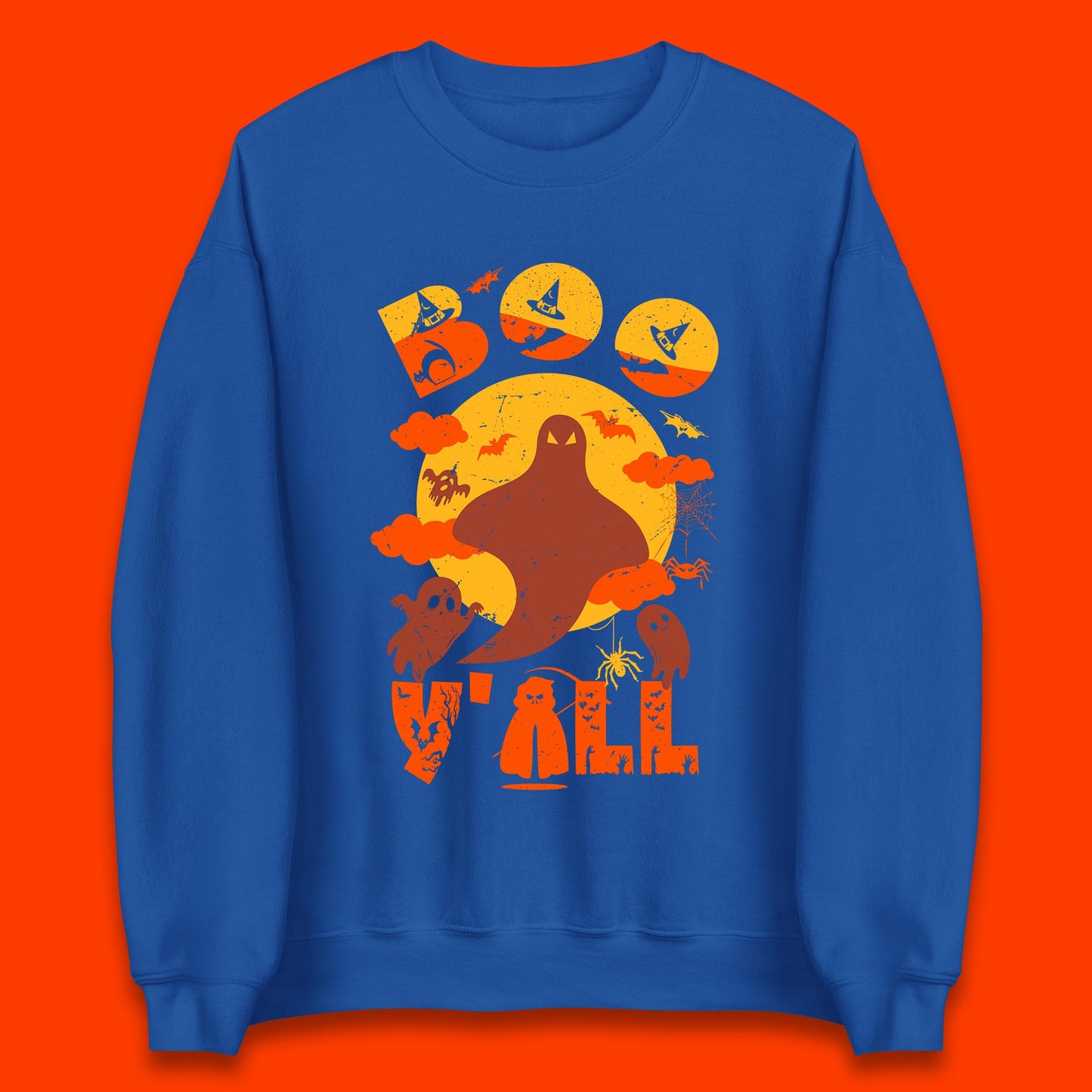 Halloween Boo Y'all Hey Boo Funny Spooky Halloween Party Unisex Sweatshirt