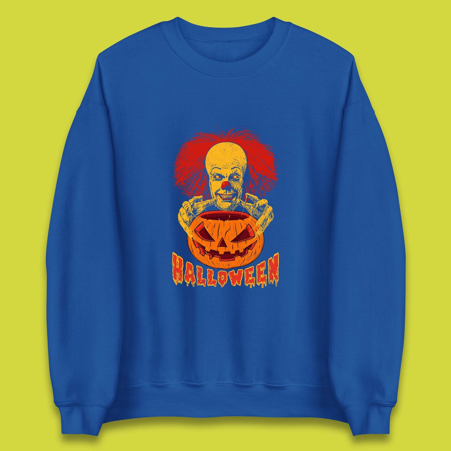 Pennywise Clown Hands Halloween Pumpkin IT Pennywise Clown Horror Movie Fictional Character Unisex Sweatshirt