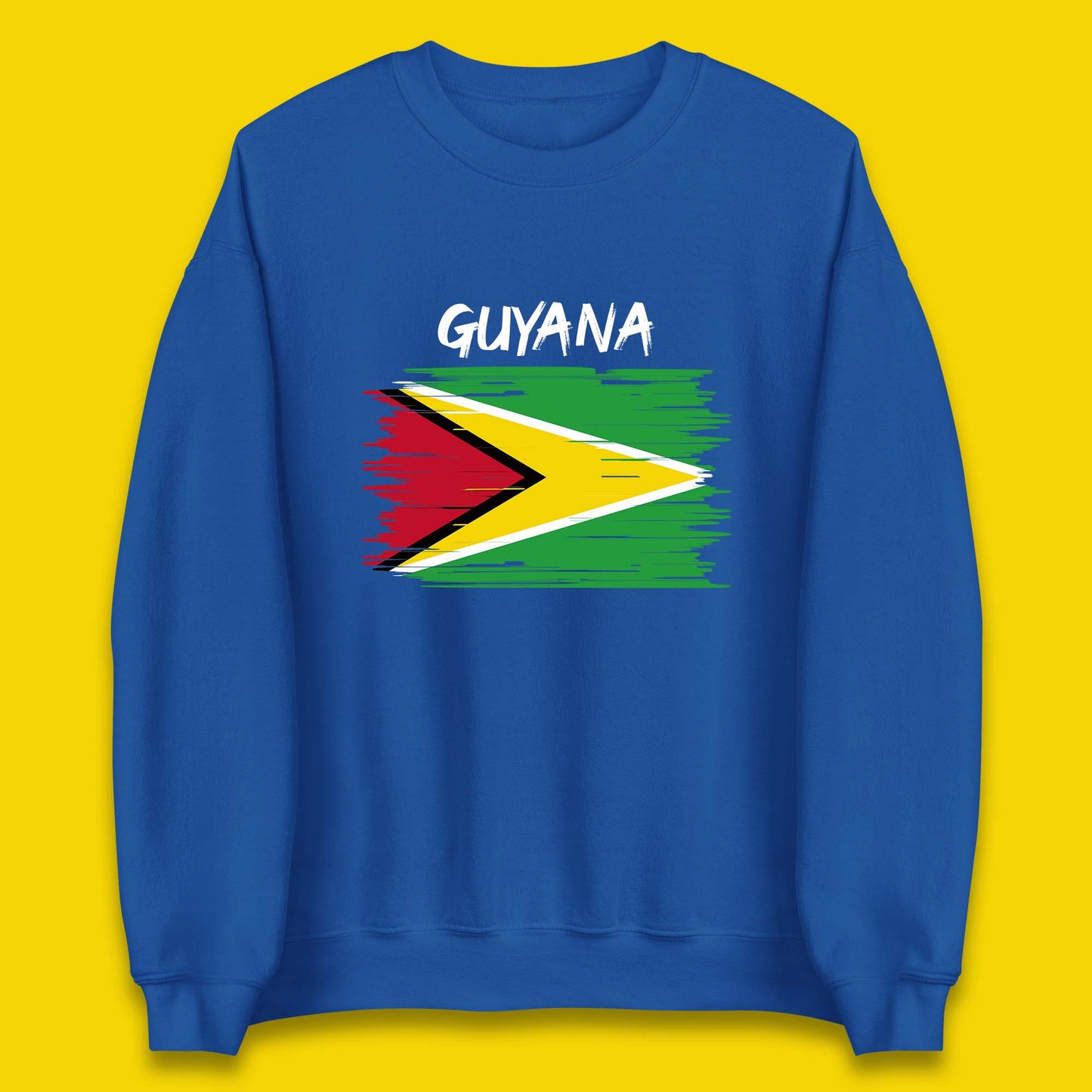 Guyana Flag Distressed Guyanese Flag Country In South America Unisex Sweatshirt