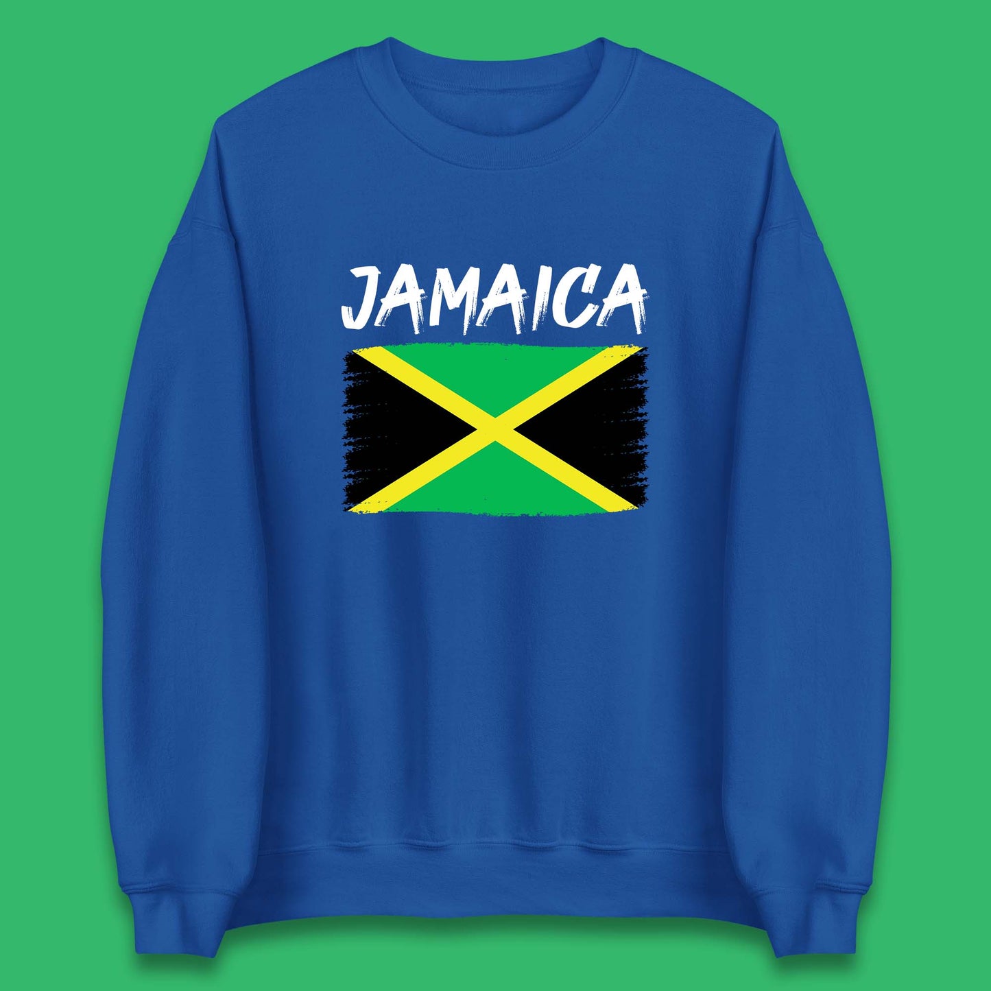 Jamaica Distressed Flag Country In The Caribbean Jamaican Flag Patriotism Unisex Sweatshirt