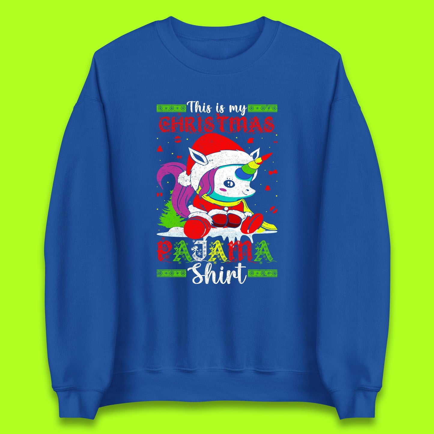 christmas unicorn santa costume sweatshirt