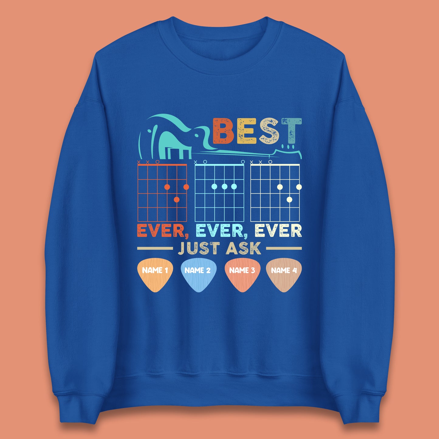 Personalised Best Guitar Dad Unisex Sweatshirt