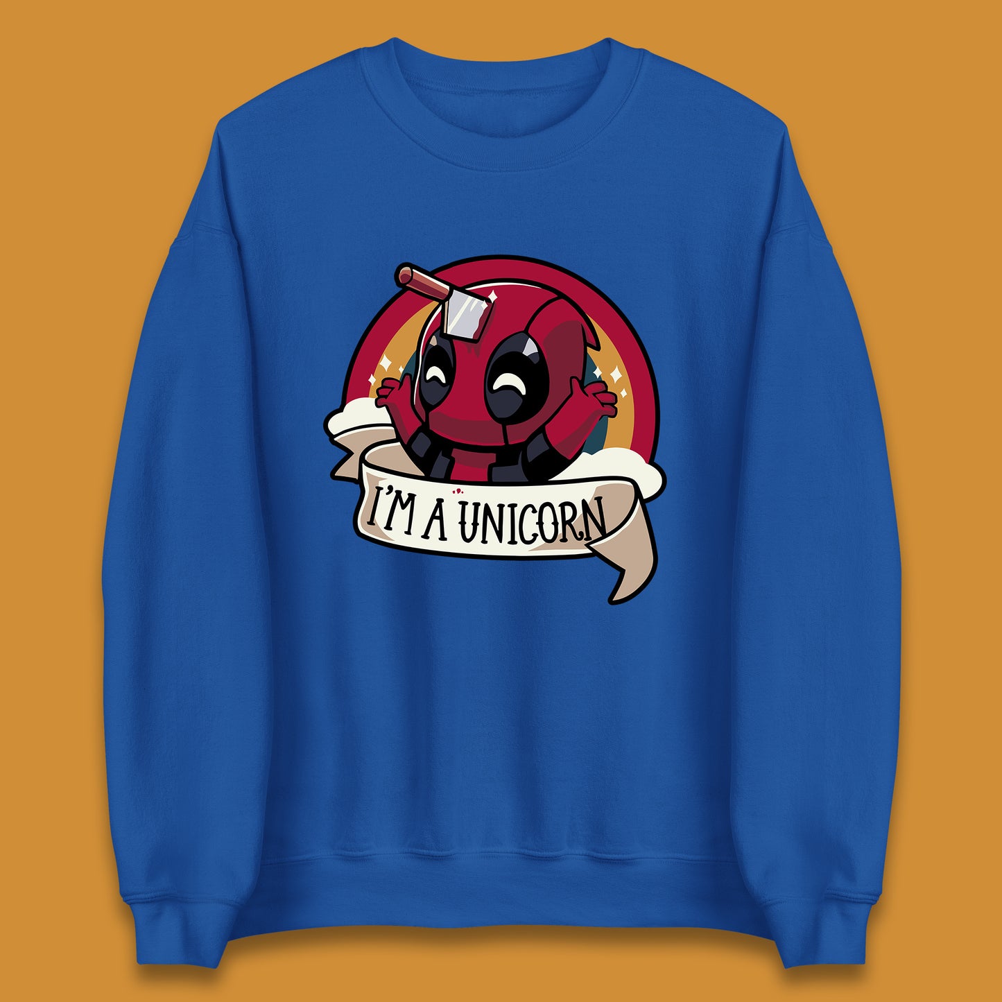 I'm A Unicorn Funny Deadpool Rainbow Colors Marvel Avengers Superhero Fictional Character Unisex Sweatshirt