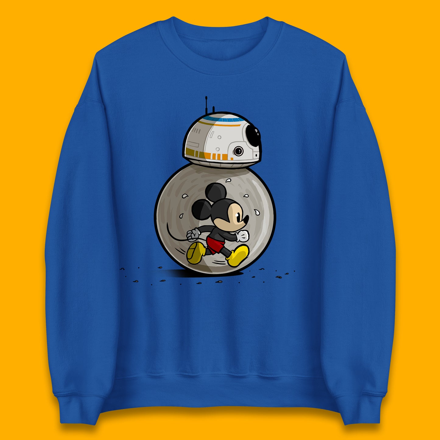 Disney Mickey Mouse BB-8 Funny Star Wars BB8 Running Mickey Disney Trip Star Wars 46th Anniversary Unisex Sweatshirt