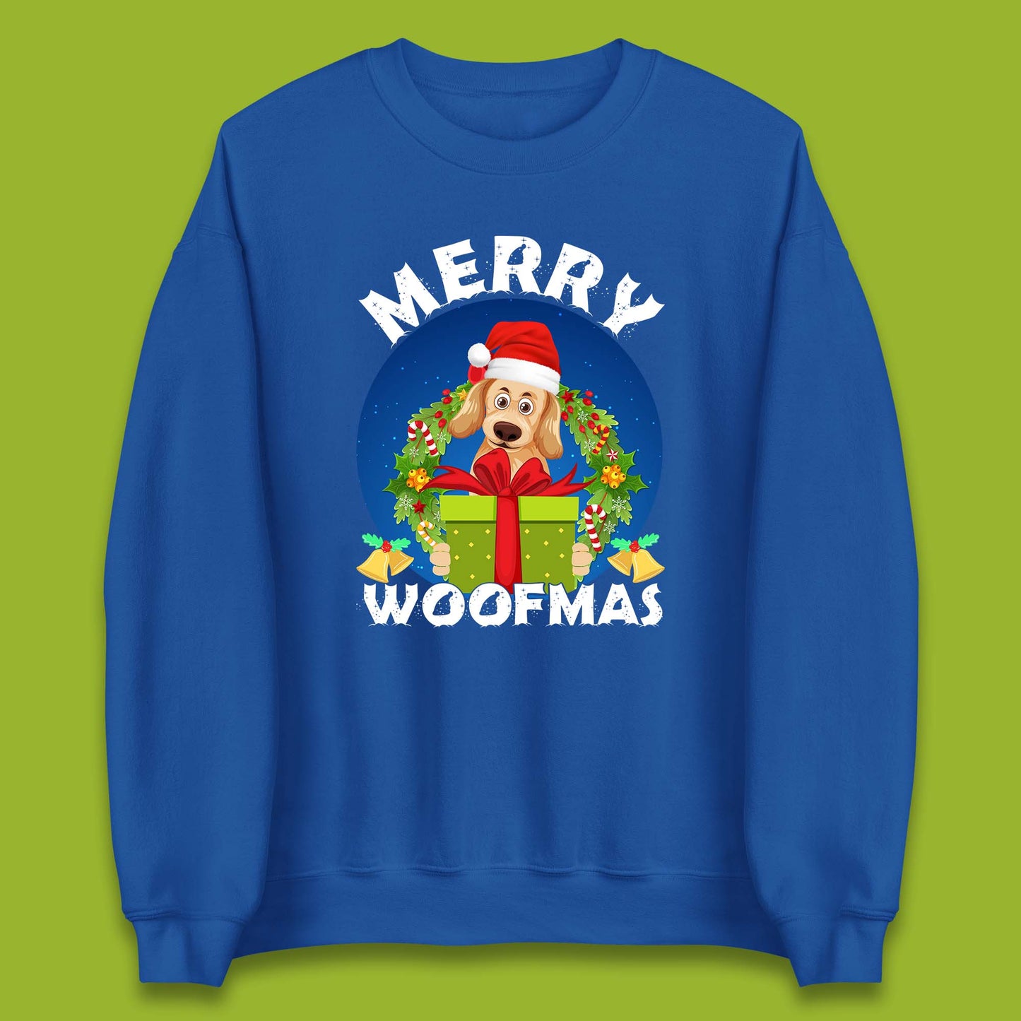 merry woofmas christmas golden retriever dog sweatshirt