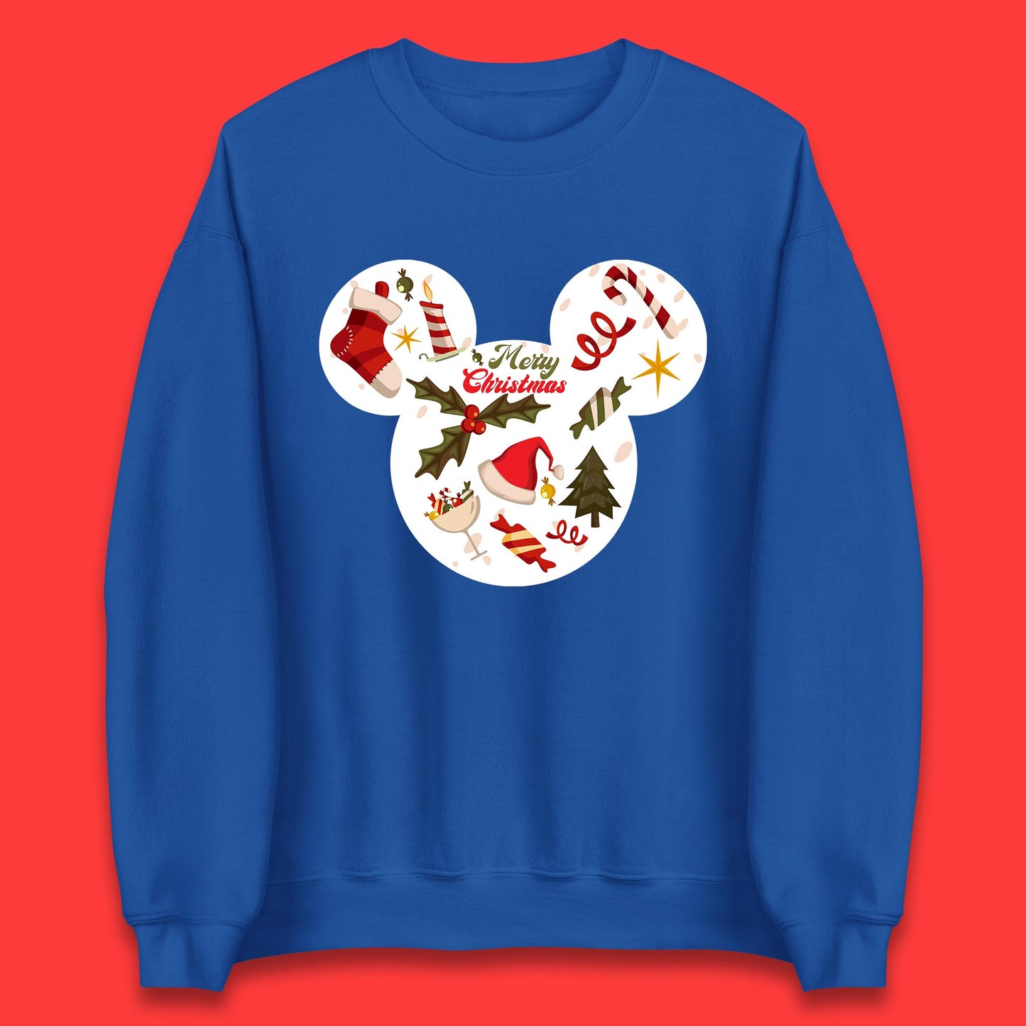 merry christmas disney mickey mouse head sweatshirt